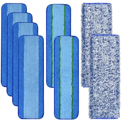8 Pack Microfiber Cleaning Pad for Bona Mop Hardwood & Hard Surface Floors Dry and Wet Floor Cleaning - Includes 4 Microfiber Cleaning Pad, 2 Deep Clean Pads and 2 Dusting Pad - Dual Zone Cleaning