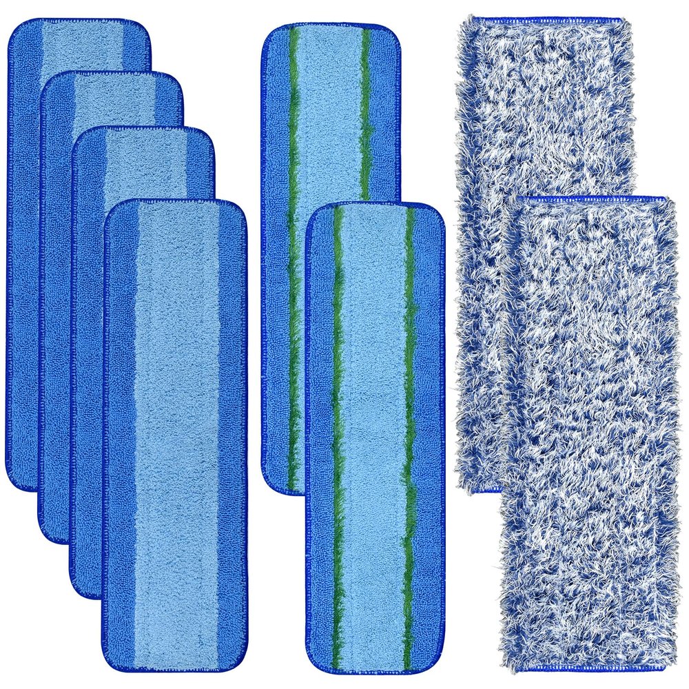 8 Pack Microfiber Cleaning Pad for Bona Mop Hardwood & Hard Surface Floors Dry and Wet Floor Cleaning - Includes 4 Microfiber Cleaning Pad, 2 Deep Clean Pads and 2 Dusting Pad - Dual Zone Cleaning