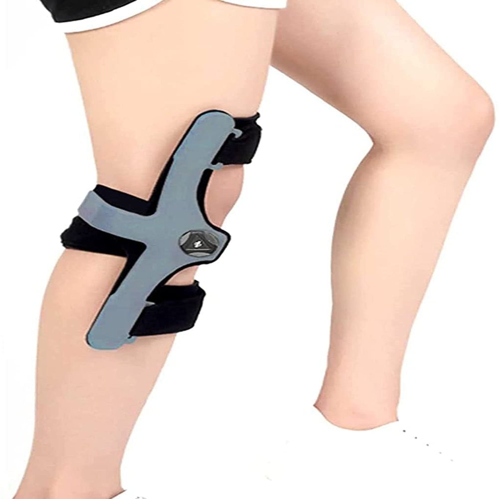 FENOKD Knee Support, Knee Hyperextension Brace, Adjustable Fixed Knee Orthosis Acl, Pcl, Osteoarthritis, Recovery After Op (Right M)