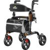 Walkers for Seniors, Rollator Walker with Seat, 350 lb Weight Capacity, 18" Big Seat, 8" All-Terrain Wheels, 6-Level Adjustable Height, Lightweight Aluminum Frame Rollator Walkers for Seniors (Gray) view 1