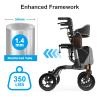 Walkers for Seniors, Rollator Walker with Seat, 350 lb Weight Capacity, 18" Big Seat, 8" All-Terrain Wheels, 6-Level Adjustable Height, Lightweight Aluminum Frame Rollator Walkers for Seniors (Gray) view 2
