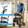 Walkers for Seniors, Rollator Walker with Seat, 350 lb Weight Capacity, 18" Big Seat, 8" All-Terrain Wheels, 6-Level Adjustable Height, Lightweight Aluminum Frame Rollator Walkers for Seniors (Gray) view 3