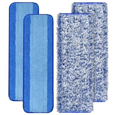 4 Pack Microfiber Cleaning Pad for Bona Mop Safe for Hardwood & Hard Surface Floors Dry Wet Floor Cleaning - Includes 2 Microfiber Cleaning Pad and 2 Dusting Pad - Microfiber Mop Pads for 18Inch Mop