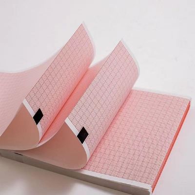 ECG Paper Depot - 2 Packs EKG Paper Fit for Mortara ELI 250, ELI 250C, ELI 350 Machines, Each Pack 8.5 x 11 inch x 200 sheets, Cued with Header, Red Grid Z Fold Paper, Premium 80gsm Z Fold