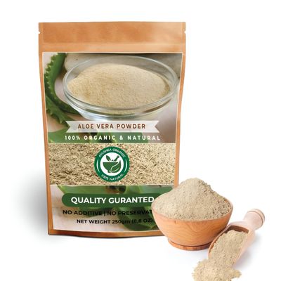 AYUSHKA ORGANIC Aloe Vera Powder | Aloe barbadensis | Hair Care, Skin Care, and Natural Remedies - 100% Pure, Chemical-Free, No Additives, (250Gm)
