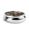 zhanglutian Statue of Godround Pill Box, 3 Compartment Round Pill Box Organizer, Portable Travel Pill Box for Traveling., Black view 3