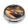 Sahara Desertround Pill Box, 3 Compartment Round Pill Box Organizer, Portable Travel Pill Box for Traveling. view 2
