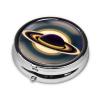 Beautiful Saturnround Pill Box, 3 Compartment Round Pill Box Organizer,* Portable Travel Pill Box for Traveling. view 2