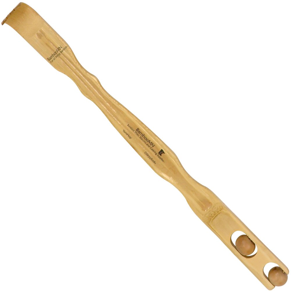 BambooMN 17 Inch Bamboo Wooden Back Scratcher Smooth Massage Roller Handle for Itching Stress Relief, 10 Units