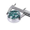 Teal Grey and White Floralround Pill Box, 3 Compartment Round Pill Box Organizer, Portable Travel Pill Box for Traveling. view 4