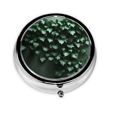 Green Creeperround Pill Box, 3 Compartment Round Pill Box Organizer, Portable Travel Pill Box for Traveling.