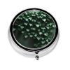 Green Creeperround Pill Box, 3 Compartment Round Pill Box Organizer, Portable Travel Pill Box for Traveling. view 1