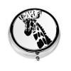 Black and White Girafferound Pill Box, 3 Compartment Round Pill Box Organizer, Portable Travel Pill Box for Traveling. view 1