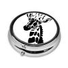 Black and White Girafferound Pill Box, 3 Compartment Round Pill Box Organizer, Portable Travel Pill Box for Traveling. view 2