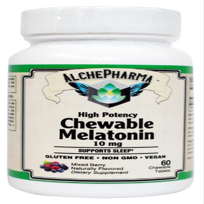 AlchePharma High Potency Chewable Melatonin 10 mg