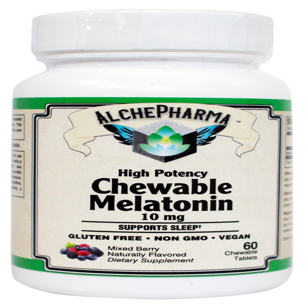 AlchePharma High Potency Chewable Melatonin 10 mg