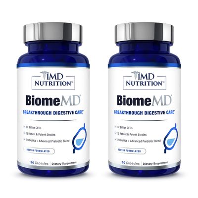 1MD Nutrition BiomeMD Probiotics | 62 Billion CFUs, 15 Comprehensive Strains - Pro & Prebiotics | Doctor-Formulated for Digestive Health & Immune Support | 60 Capsules