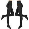 Compression Pantyhose for Women & Men 2 Pairs Closed Toe 15-20mmHg Medical Graduated Compression Stockings Waist High Support Tights Opaque Leggings for Varicose Veins Edema Flight,Black XL view 1