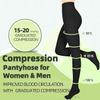 Compression Pantyhose for Women & Men 2 Pairs Closed Toe 15-20mmHg Medical Graduated Compression Stockings Waist High Support Tights Opaque Leggings for Varicose Veins Edema Flight,Black XL view 2