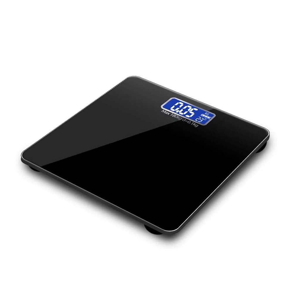 HSJFS Digital Body Weight Scale with LED Display Ultra Slim Round Corner Design for Bathroom Gym Yoga Studio, 396 lbs(Black)