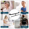 24 inch Black Grab Bar w/Double Roll Toilet Paper Holder, Zepolu 2-in-1 Safety Assist Bar Balanced Support Handle, Stainless Steel Wall Mounted Bathroom Toilet Grab Bar for Senior Elderly Handicap view 4
