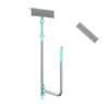 Window Cleaner Tool Kit with Telescopic U Shaped Pole,Squeegee for Window Washing,Rotatable Cleaning Head and Floating Mechanism,Clean Without Leaving Dead Ends-Blue||One-Piece 1 Cloth view 1