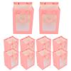CHILDWEET 10pcs Transparent Bags Handles Clear Bags Window for Party Favors Sturdy and Practical Packaging view 1