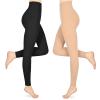 Compression Pantyhose for Women & Men, 2 Pairs 15-20mmHg Medical Graduated Compression Leggings, Opaque Footless Waist High Compression Stockings for Varicose Veins Edema Flight,Mix 3XL view 1