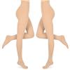 Compression Pantyhose for Women & Men 2 Pairs Open Toe 15-20mmHg Medical Graduated Compression Stockings Waist High Support Tights Opaque Leggings for Varicose Veins Edema Flight,Beige M view 1