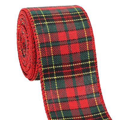 Tenn Well Buffalo Plaid Ribbon, 9.8 Yards 2.5 inch Red and Green Plaid Christmas Ribbon Wired for Christmas Tree, Bow Making, Wreath Making, Holiday Decorations