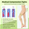 Compression Pantyhose for Women & Men, 2 Pairs 15-20mmHg Medical Graduated Compression Leggings, Opaque Footless Waist High Compression Stockings for Varicose Veins Edema Flight,Beige 2XL view 4
