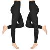 Compression Pantyhose for Women & Men, 2 Pairs 15-20mmHg Medical Graduated Compression Leggings, Opaque Footless Waist High Compression Stockings for Varicose Veins Edema Flight,Black 4XL view 1