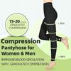 Compression Pantyhose for Women & Men, 2 Pairs 15-20mmHg Medical Graduated Compression Leggings, Opaque Footless Waist High Compression Stockings for Varicose Veins Edema Flight,Black 4XL view 2