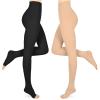 Compression Pantyhose for Women & Men 2 Pairs Open Toe 15-20mmHg Medical Graduated Compression Stockings Waist High Support Tights Opaque Leggings for Varicose Veins Edema Flight,Mix M view 1