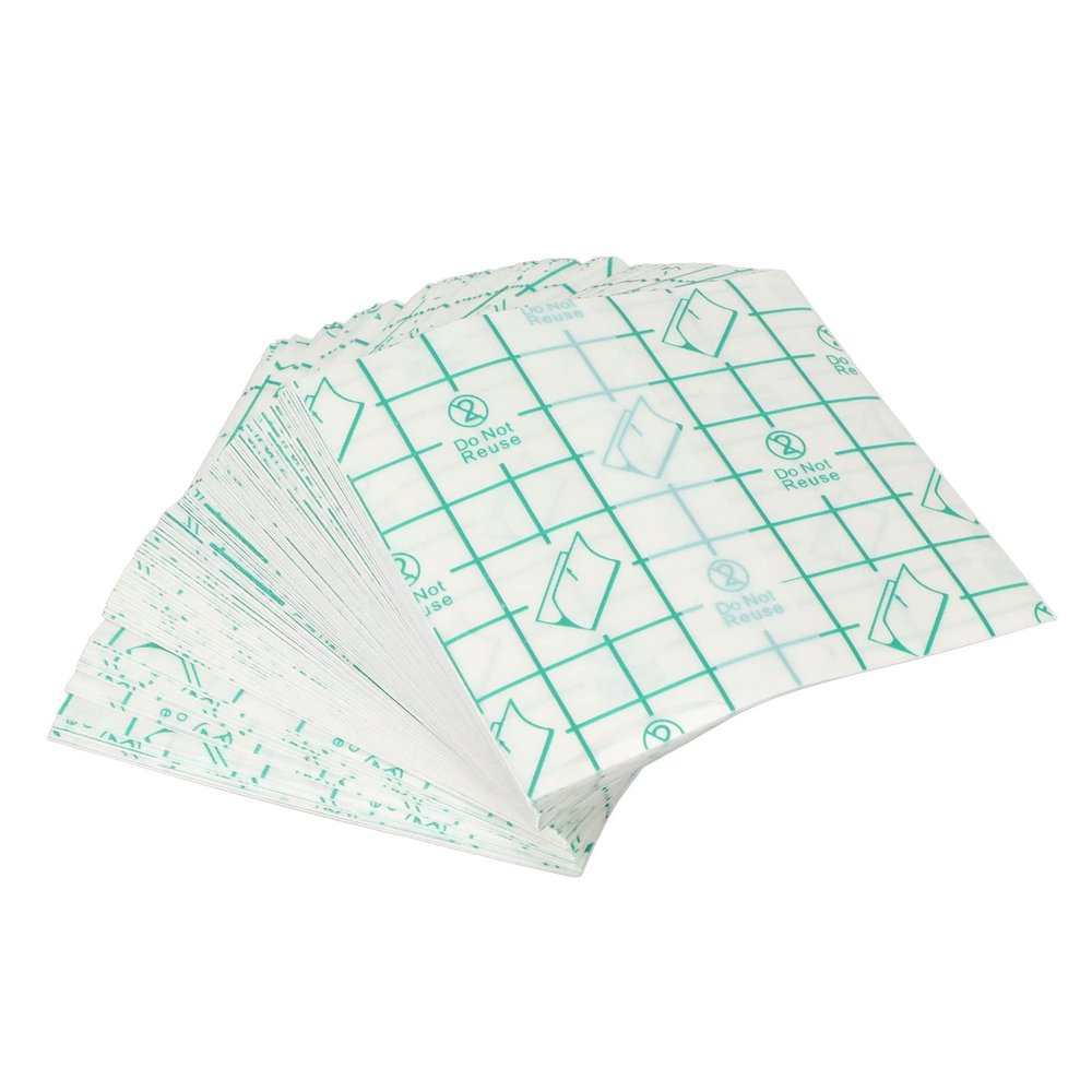 100Pcs Adhesive Waterproof Bandage Cover Clear Disposable Transparent PU Stretch Film Dressing 3.1 x 3.1in for Protect Skin Against External Friction and Water