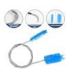 12Pcs Glass Tube Pipe Cleaners Brush Kit,Long Nylon Straw Brush for Glass Funnel and Bottle,17-inch Long Handle,8.2-in Different Diameters Brushes,35-in Flexible Double-Ended Hose Tool (Blue) view 4