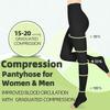 Compression Pantyhose for Women & Men 2 Pairs Open Toe 15-20mmHg Medical Graduated Compression Stockings Waist High Support Tights Opaque Leggings for Varicose Veins Edema Flight,Black 2XL view 2