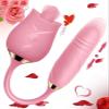 NineLife Basics Easy to Operate Rose Shape Toys Update Model 3 in 1 Rose Toy with Tongue Licking, Thrusting and Vibrating Adult Tools fN3+6 * 2, Roses-pink view 1