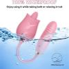 NineLife Basics Easy to Operate Rose Shape Toys Update Model 3 in 1 Rose Toy with Tongue Licking, Thrusting and Vibrating Adult Tools fN3+6 * 2, Roses-pink view 2