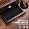 Cigar Humidor Desktop Box with Glass Top, Hygrometer & Humidifier, Spanish Cedar Lined Case with Accessory Drawer, Cutter, Ashtray & Punch, Divider, 2550 Cigar Storage Box, Gift for Men view 3