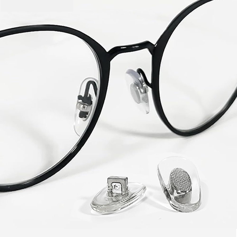 4 Pairs Soft Silicone Replacement 14mm Nose Pads for Model RB3526, RB4071, RB6335, RB6375, RB7186 and More Eyeglasses,Sunglasses, Plug in/Push in Eye Glasses Repair Kit Nose Pads (Silver)