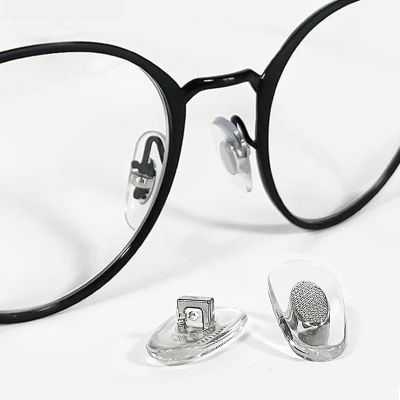4 Pairs Soft Silicone Replacement 16mm Nose Pads for Model RB3526, RB4071, RB6335, RB6375, RB7186 and More Eyeglasses, Sunglasses, Plug in/Push in Eye Glasses Repair Kit Nose Pads (Silver)