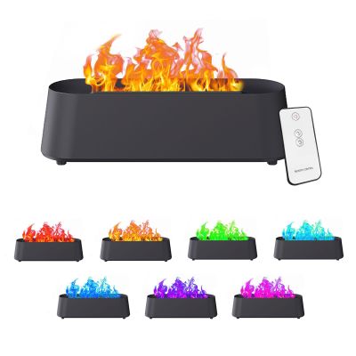 Flame Diffuser, Essential Oil Diffuser, 300 Ml Ultrasonic Aroma Diffusers with 7 Color, Ultra-Quiet Fireplace Diffuser, Auto-Off Protection for Home, Office, Room Decor