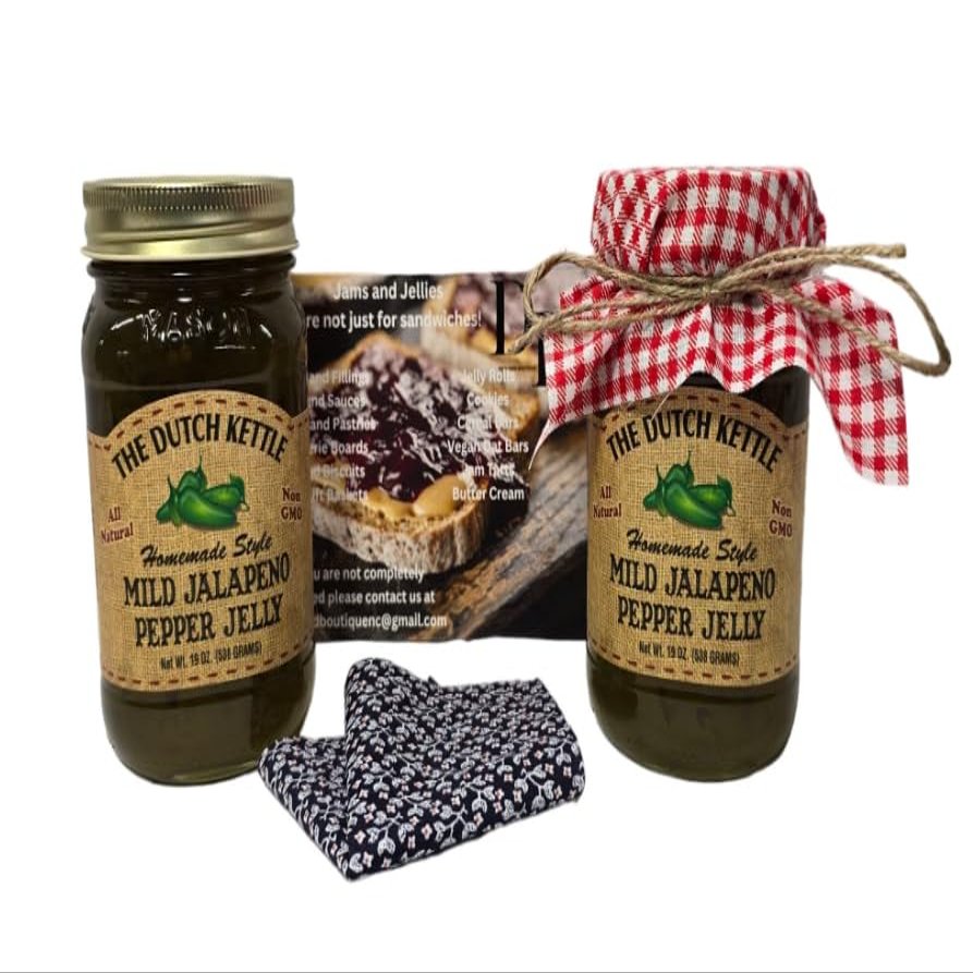 Amish Homemade Style Mild Jalapeo Jelly With Fabric Toppers 2/19 Oz. Jars