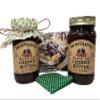 Amish Homemade Style Cherry Butter Jars With Fabric Toppers 2/19 Oz. Jars view 1