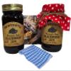 Amish Homemade Style Blackberry Seedless Jam 2/19 Oz Jars With Fabric Toppers view 1
