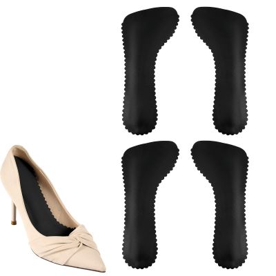 2 Pairs High Heel Inserts for Women, Invisible Adhesive Cushion Insoles Arch Support Non-Slip Slim Inserts Liners 3/4 Comfort Insoles Shoe Pads for Sandals Flats Pump Dress Shoes Boots (Black)