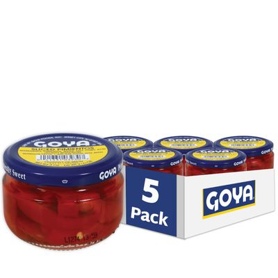Goya Fancy Sliced Red Pimentos, 4 Ounce each, Pack of 5