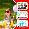 24 PCS Race Car Drinking Crazy Straws for Kids Racing Pit Crew Checkered Flag Race Car Themed Birthday Party Supplies Favors Decorations with 24 PVC Cute Charm, 2 Cleaning Brushes Reusable Straw view 3