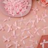 100pcs Ribbon Bows, 1.57x0.4in Mini Bows for Crafts Cute Small Ribbon Tiny Bows for Sewing Gift Wrapping Wedding Party Favors Treat Bags Gift Box Decoration (Pink) view 3